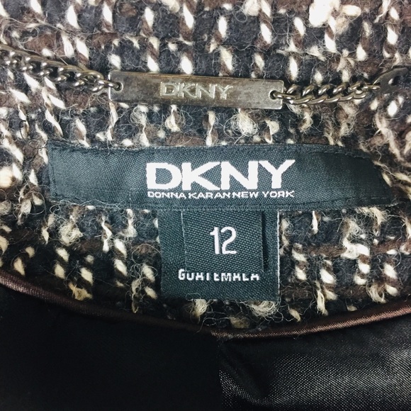 DKNY Wool Sweater Trench Coat Women Size 12 Lined - Picture 5 of 8